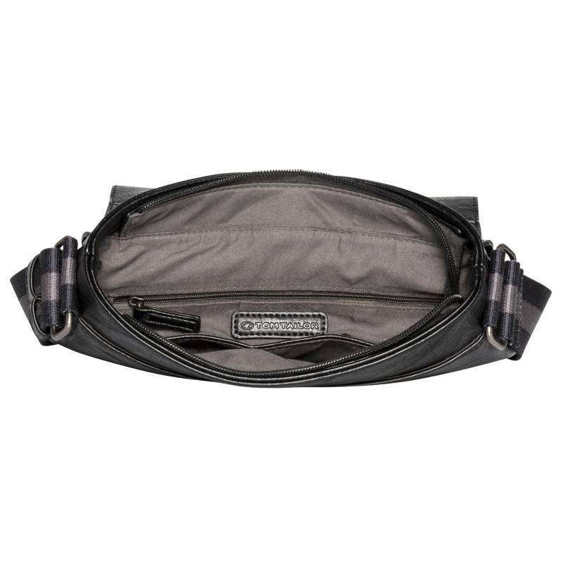 TOM TAILOR - KANSAS, Flap bag M no zip, black black von TOM TAILOR