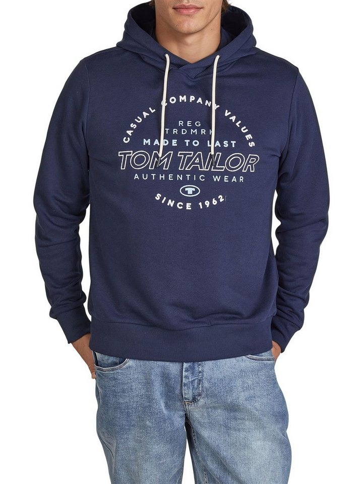 TOM TAILOR Kapuzenpullover Herren Printed Hoodie Regular Fit Streetware Sweatshirt mit Kapuze von TOM TAILOR