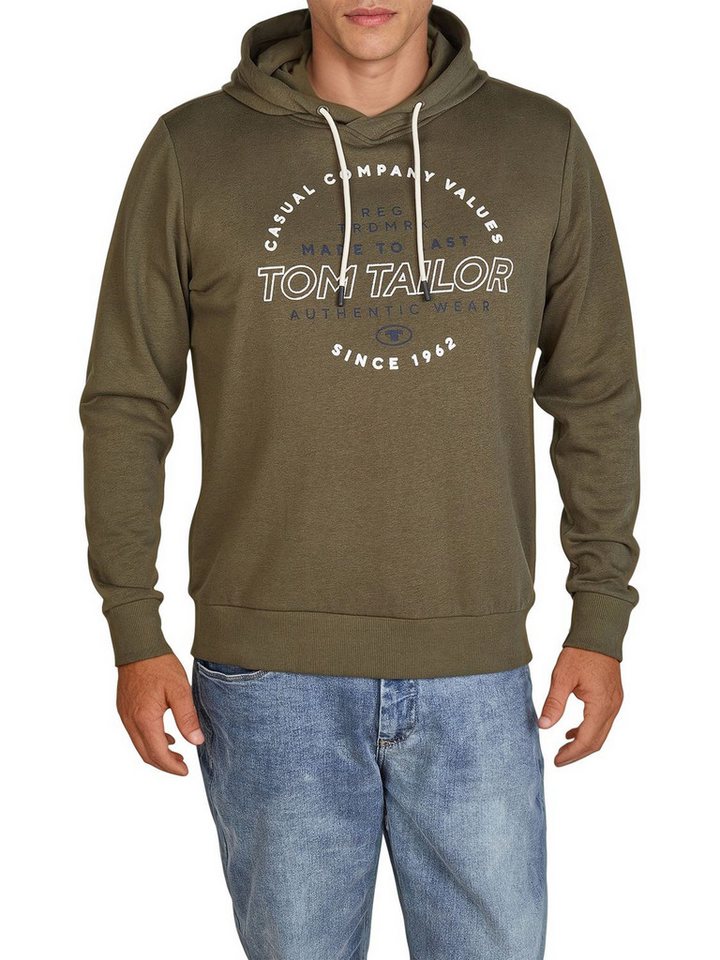 TOM TAILOR Kapuzenpullover Herren Printed Hoodie Regular Fit Streetware Sweatshirt mit Kapuze von TOM TAILOR