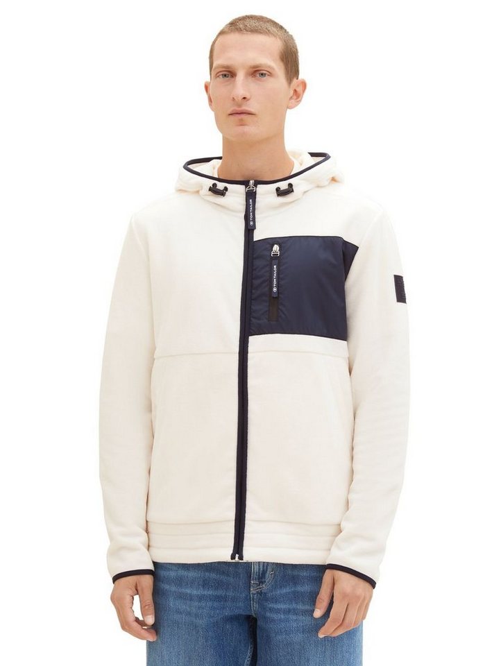 TOM TAILOR Kapuzensweatjacke CUTLINE FLEECE aus Polyester von TOM TAILOR