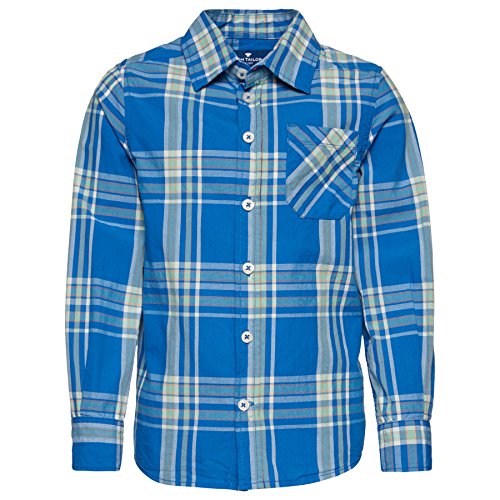 TOM TAILOR Kids Jungen Basic Patterned Shirt Hemd, Blau (Victoria Blue 6834), 116 von TOM TAILOR