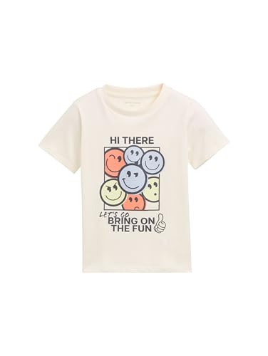 TOM TAILOR Kinder Boxy Fit Hoodie Sweatshirt mit Rückenprint, Light Grayish Green, 164 von TOM TAILOR