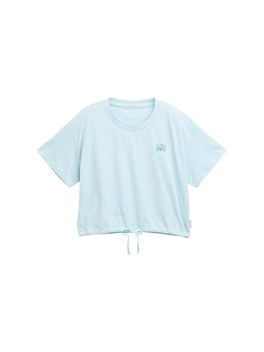 TOM TAILOR Kinder Cropped Strickpullover mit Lochmuster, Fresh Sweet Lime, 128 von TOM TAILOR