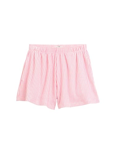 TOM TAILOR Mädchen 1046834 Bermuda Shorts, 37775-Off White Neon Pink Stripe, 104/110 von TOM TAILOR