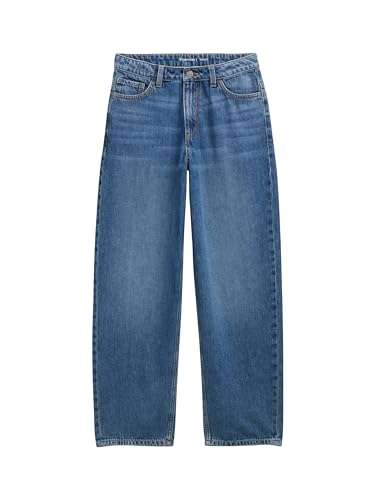 TOM TAILOR Kinder Oversize Hemdbluse mit Streifenmuster, Pale Blue Thin Stripe, 134 von TOM TAILOR