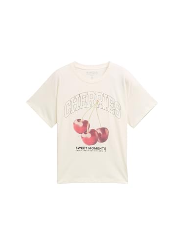 TOM TAILOR Mädchen 1046332 T-Shirt, 12906-Wool White, 152 von TOM TAILOR