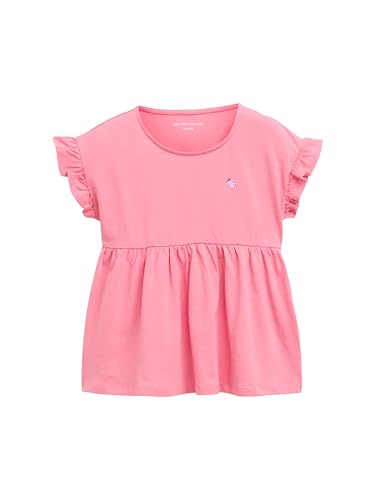 TOM TAILOR Kinder Cropped Hoodie Sweatjacke mit Stickerei, Dreamy Blue, 104/110 von TOM TAILOR