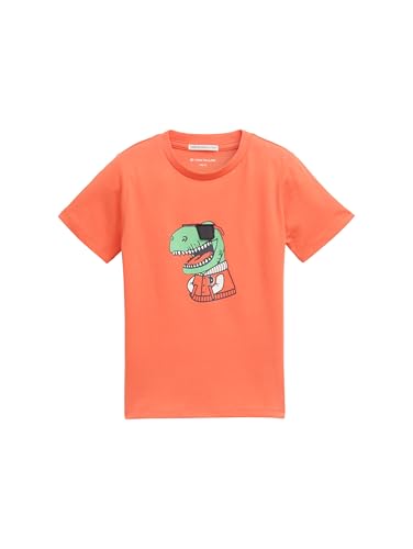 TOM TAILOR Kinder T-Shirt mit Print, Light Grayish Green, 128 von TOM TAILOR