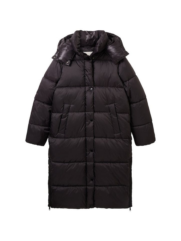 TOM TAILOR Kurzmantel cleandye long puffer coat DEEP BLACK von TOM TAILOR