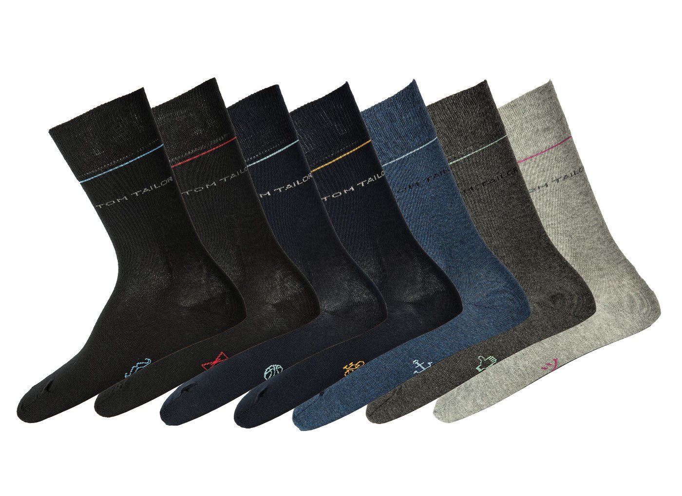 TOM TAILOR Kurzsocken Herren Socken, 7er Pack - 7-Days Box, Geschenkbox von TOM TAILOR