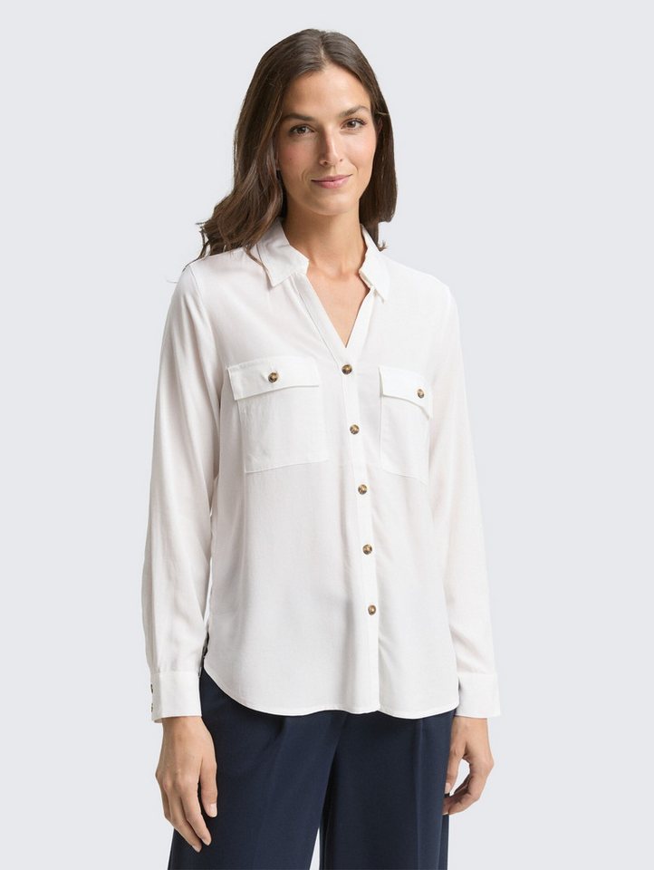 TOM TAILOR Langarmbluse Blusen & Shirts Hemdbluse mit Brusttaschen von TOM TAILOR
