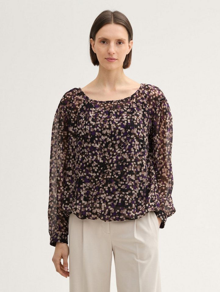 TOM TAILOR Langarmbluse Gemusterte Chiffon Bluse Gemusterte Chiffon Bluse TOM TAILOR Langarmbluse Gemusterte Chiffon Bluse Gemusterte Chiffon Bluse von TOM TAILOR