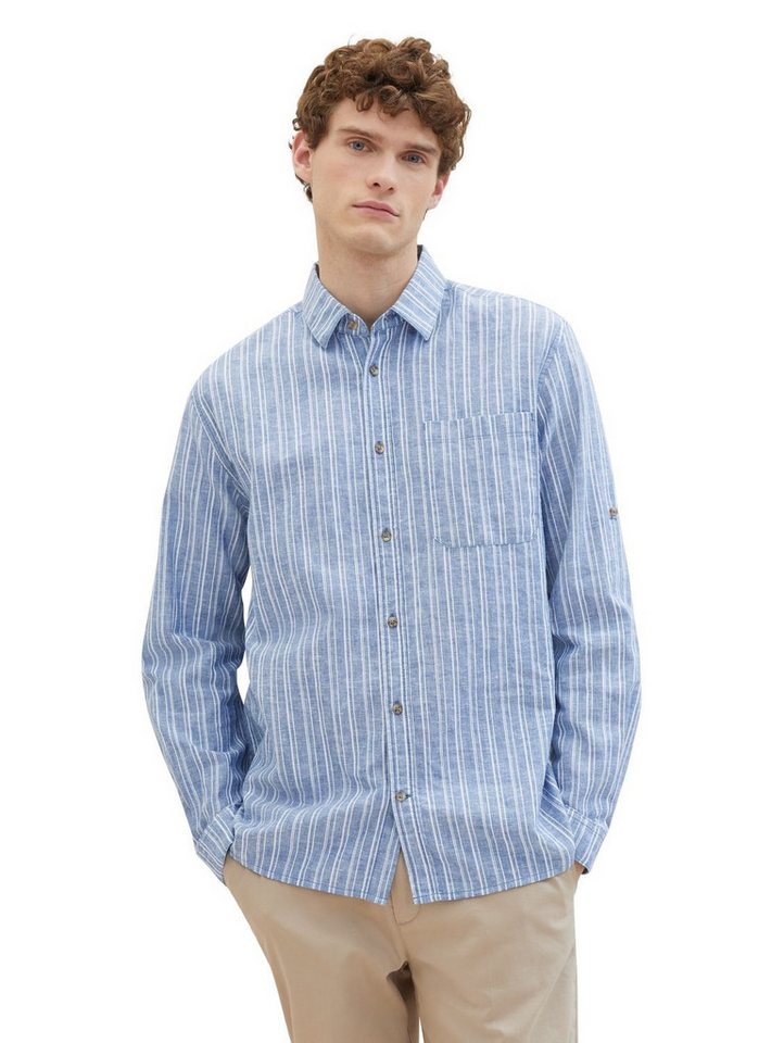 TOM TAILOR Langarmhemd COMFORT COTTON LINEN (1-tlg) von TOM TAILOR