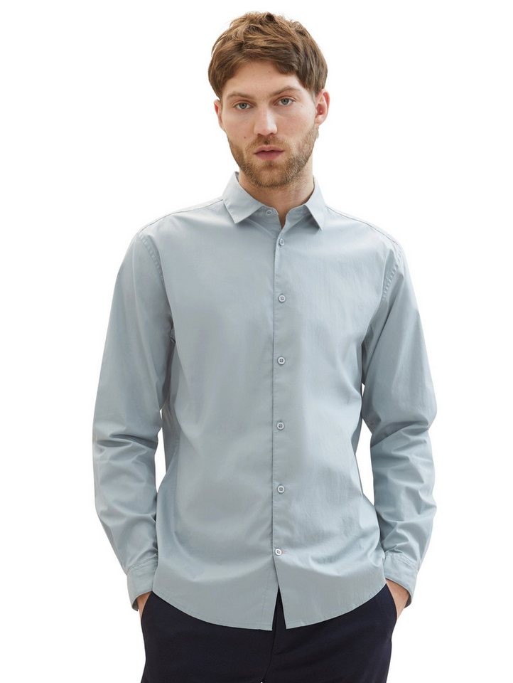 TOM TAILOR Langarmhemd Poplin mit Manschetten von TOM TAILOR