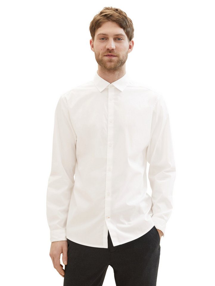 TOM TAILOR Langarmhemd Poplin mit Manschetten von TOM TAILOR