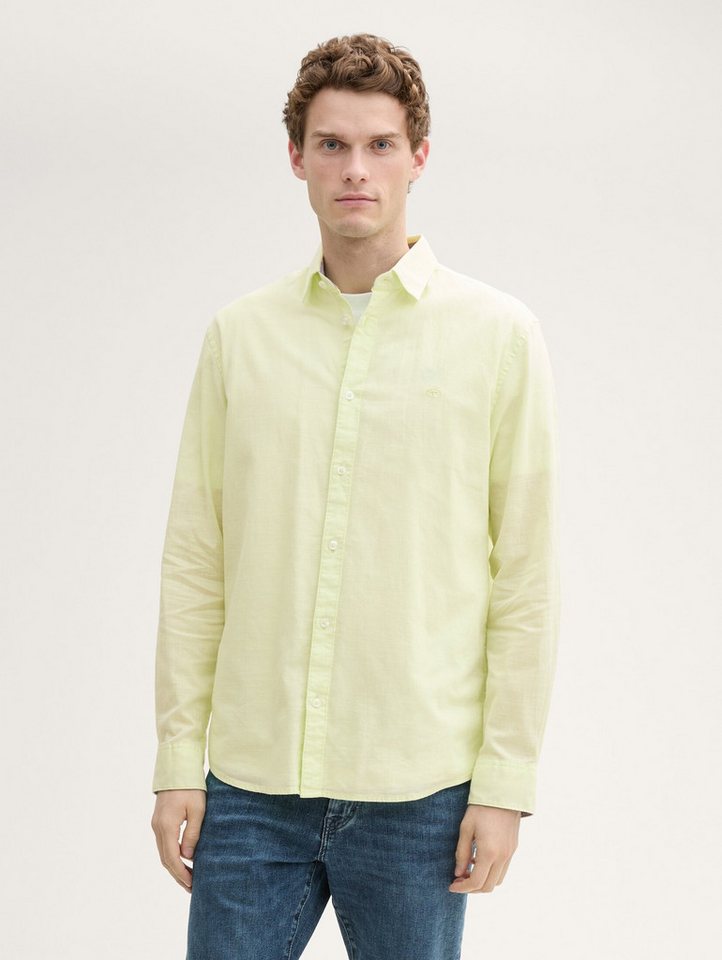 TOM TAILOR Langarmhemd Blusen & Shirts Regular Fit Hemd mit Logo-Stickerei von TOM TAILOR
