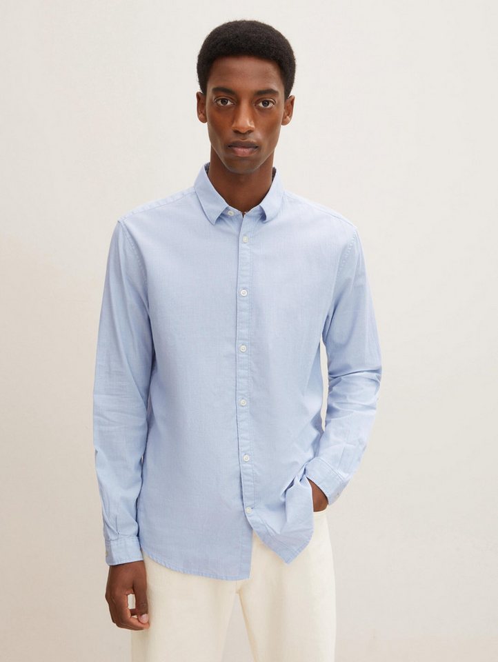 TOM TAILOR Langarmhemd Blusen & Shirts Slim Fit Hemd aus Baumwolle von TOM TAILOR