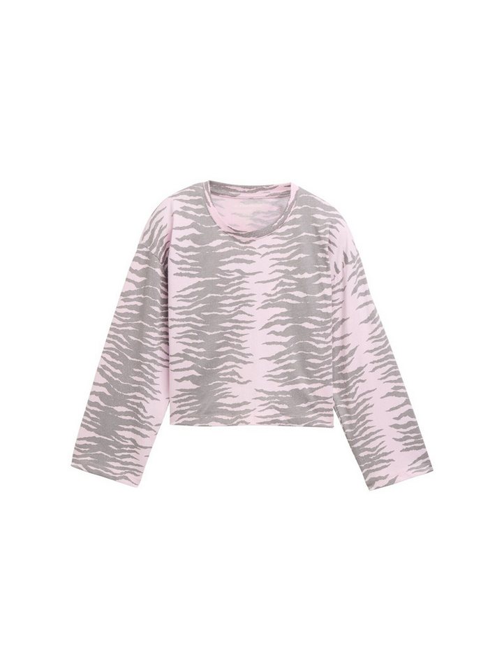 TOM TAILOR Langarmshirt Cropped Langarmshirt mit Muster Cropped Langarmshirt mit Muster von TOM TAILOR