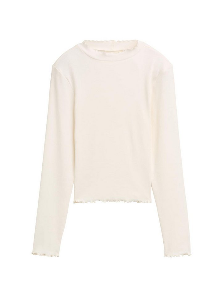 TOM TAILOR Langarmshirt Cropped Langarmshirt mit Rippstruktur Cropped Langarmshirt mit Rippstruktur von TOM TAILOR