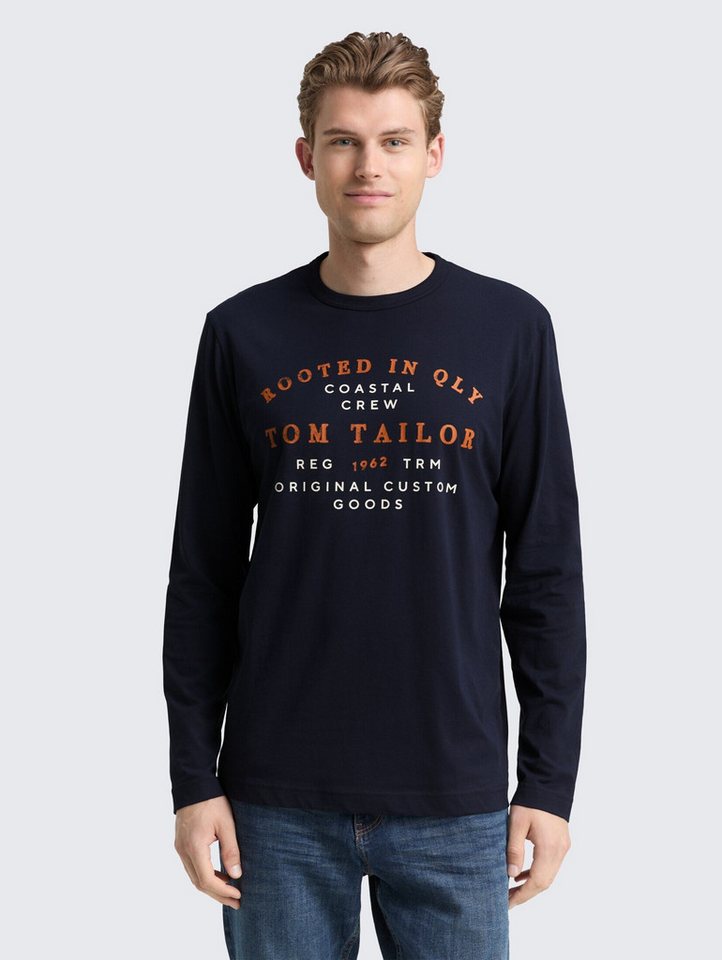 TOM TAILOR Langarmshirt T-Shirt Langarmshirt mit Logo-Print von TOM TAILOR