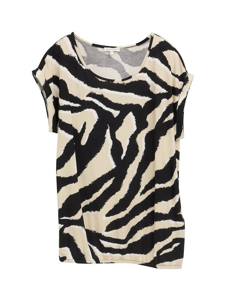 TOM TAILOR Langarmshirt T-shirt alloverprinted crew ne von TOM TAILOR