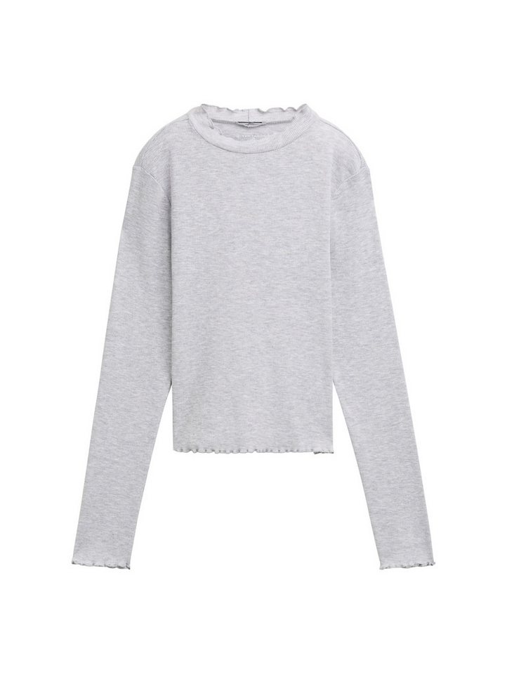 TOM TAILOR Langarmshirt gerippt mit gekräuselten Abschlüssen von TOM TAILOR