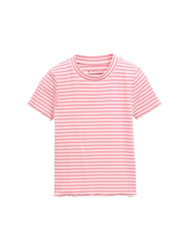 TOM TAILOR Langarmshirt mit Streifenmuster, Offwhite Navy Regular Stripe, XXS von TOM TAILOR