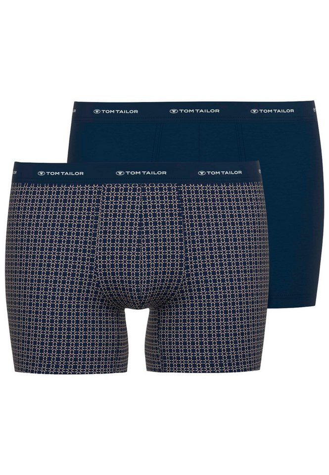 TOM TAILOR Langer Boxer TOM TAILOR Herren Long-Pants braun bedruckt 2er Pa (2-St) von TOM TAILOR