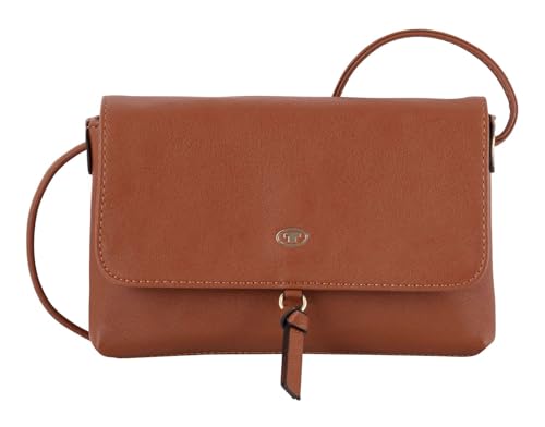 TOM TAILOR Luna Damen Überschlagtasche Umhängetasche Klein Cognac Braun von TOM TAILOR