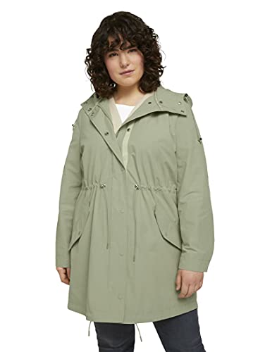 TOM TAILOR MY TRUE ME Damen Plussize Sommer Parka mit recyceltem Polyester 1024908, 26317 - Light Olive, 44 Große Größen von TOM TAILOR