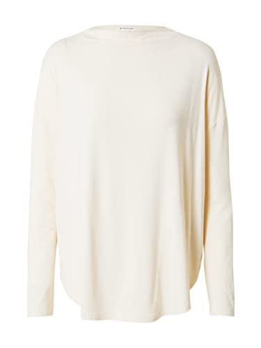 TOM TAILOR Mädchen 1034193 Langarmshirt mit umgeschlagenem Stehkragen, 28130 - Soft Buttercream, L von TOM TAILOR