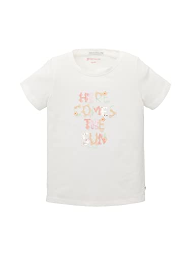 TOM TAILOR Mädchen 1036086 Kinder T-Shirt, 10315 - Whisper White, 92 von TOM TAILOR