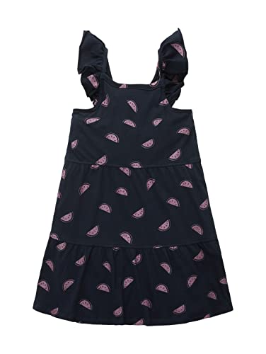 TOM TAILOR Mädchen 1036114 Kinder Jerseykleid mit Muster & Rüschen, 31701-Dark Blue Pink Melon Print, 92/98 von TOM TAILOR