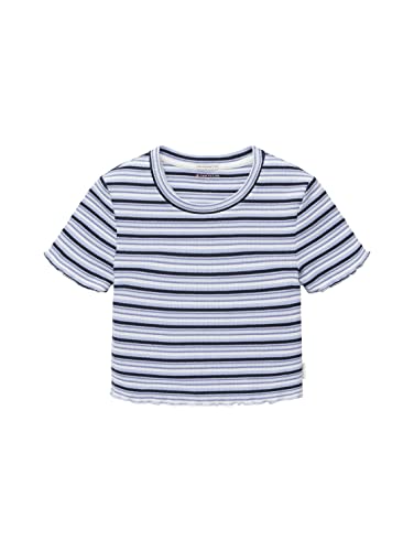 TOM TAILOR Mädchen 1036129 T-Shirt, 31687 - Navy Blue Summer Stripe, 140 von TOM TAILOR