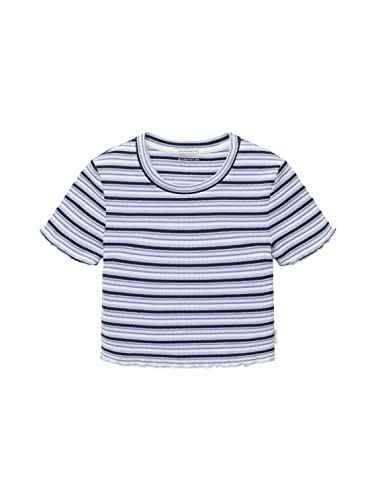 TOM TAILOR Mädchen 1036129 T-Shirt, 31687 - Navy Blue Summer Stripe, 176 von TOM TAILOR