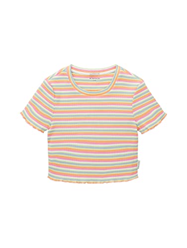 TOM TAILOR Mädchen 1036129 T-Shirt, 31947 - Multicolor Green Stripe, 152 von TOM TAILOR