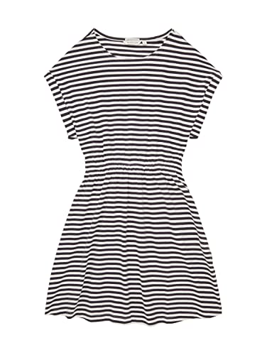 TOM TAILOR Mädchen 1036163 Kinder Jerseykleid mit Streifen, 31697-Offwhite Coal Grey Stripe, 134 von TOM TAILOR