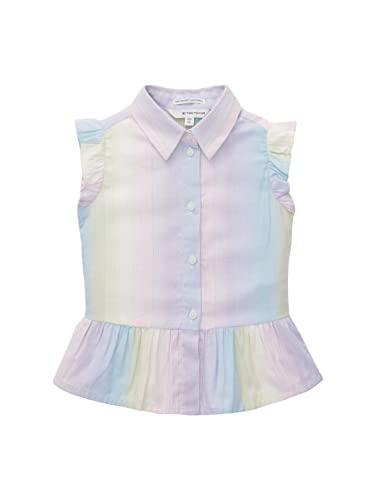 TOM TAILOR Mädchen 1036732 Kinder Bunte Bluse mit Volant, 31703-Multicolor Vertical Stripe, 128/134 von TOM TAILOR