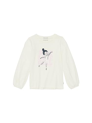 TOM TAILOR Mädchen 1037411 Langarmshirt mit Ballerina-Print, 12906-Wool White, 92/98 von TOM TAILOR