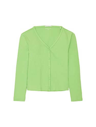 TOM TAILOR Mädchen 1037734 T-Shirt Jacke mit Rippstrukur, 12318-liquid Lime Green, 128 von TOM TAILOR