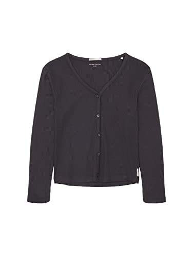 TOM TAILOR Mädchen 1037734 T-Shirt Jacke mit Rippstrukur, 29476-coal Grey, 128 von TOM TAILOR