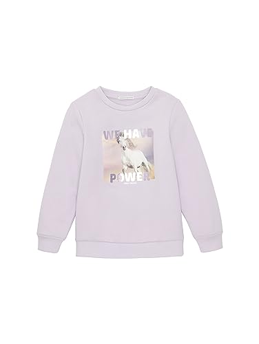 TOM TAILOR Mädchen 1037952 Sweatshirt mit Pferde-Print, 29349-lilac Sky, 116/122 von TOM TAILOR