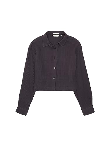 TOM TAILOR Mädchen 1038004 Cropped Musselin Bluse mit Kragen, 29476-coal Grey, 128 von TOM TAILOR