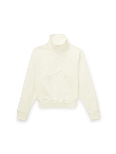 TOM TAILOR Mädchen 1038076 Oversized Troyer Sweatshirt, 12906-Wool White, 140 von TOM TAILOR