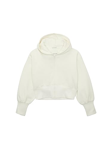 TOM TAILOR Mädchen 1038138 Basic Sweatjacke mit Kapuze, 12906-Wool White, 128 von TOM TAILOR