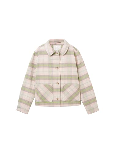 TOM TAILOR Mädchen 1038491 Overshirt Jacke mit Karomuster, 32535-light Grey Rose Check, 128 von TOM TAILOR