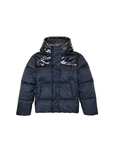 TOM TAILOR Mädchen 1038493 Shiny Puffer Winterjacke mit Kapuze, 10668-sky Captain Blue, 140 von TOM TAILOR