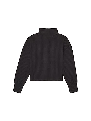 TOM TAILOR Mädchen 1038816 Sweatshirt mit Rippstruktur, 29476-coal Grey, 128 von TOM TAILOR