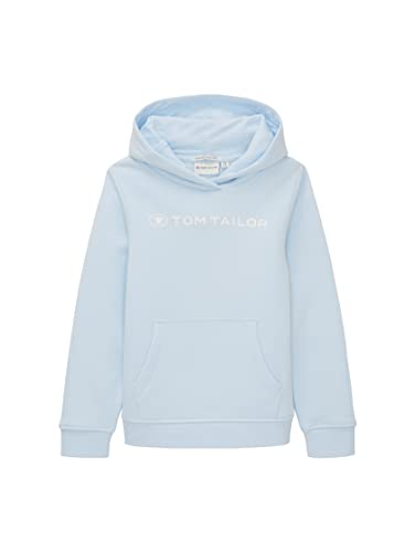 TOM TAILOR Mädchen 1038882 Hoodie mit Schriftzug, 32264-new Breeze Blue, 104/110 von TOM TAILOR