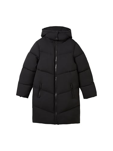 TOM TAILOR Mädchen 1043399 Kinder Longstyle Puffer Wintermantel, 29999-Black, 128 von TOM TAILOR